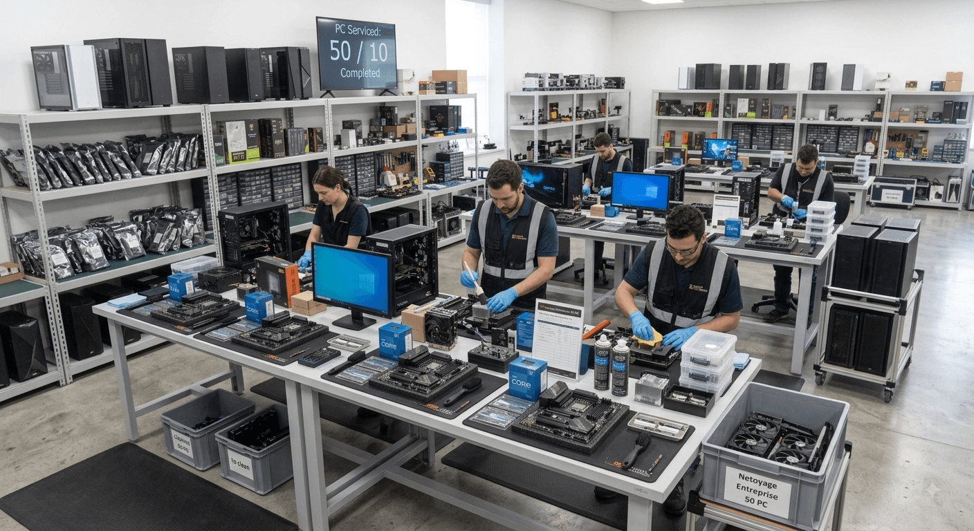 Service de Nettoyage & Optimisation PC pour Entreprises 🏢⚡ (Forfait 50 PCs)